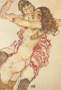 Egon Schiele Two Girls Embracing (Two Friends) (mk12) oil painting picture wholesale